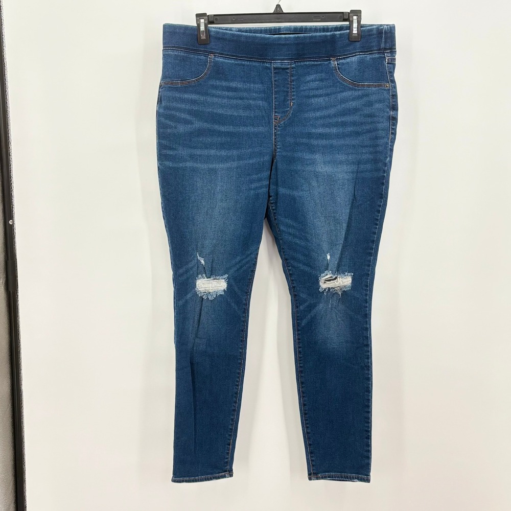Old Navy Rockstar Jeggings Womens 18 Indigo Blue Distressed High Rise Skinny